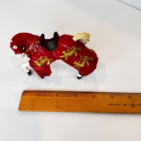 Papo Medieval Knight Horses Figures - Red‎ Blue & Black Set Of 3 Vtg 2002 - Picture 13 of 13